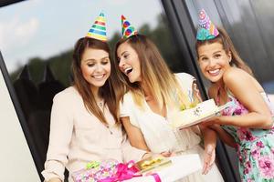 Group of friends celebrating birthday photo