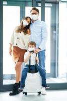 Picture of family checking in hotel photo