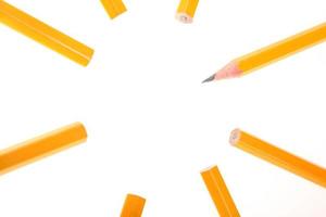 Be different concept with yellow pencils photo