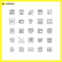 Universal Icon Symbols Group of 25 Modern Lines of feminism game graph fun vaccine Editable Vector Design Elements