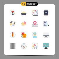 Modern Set of 16 Flat Colors Pictograph of christmas hardware education gadget computers Editable Pack of Creative Vector Design Elements