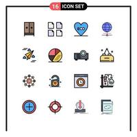 16 Creative Icons Modern Signs and Symbols of design world eco browser globe Editable Creative Vector Design Elements