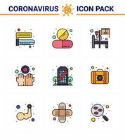 conjunto de iconos de prevención de coronavirus 25 edificio azul manos tableta sala de enfermedades coronavirus viral 2019nov elementos de diseño de vectores de enfermedades