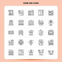 OutLine 25 Home And Living Icon set Vector Line Style Design Black Icons Set Linear pictogram pack Web and Mobile Business ideas design Vector Illustration