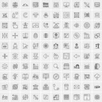 100 iconos de negocios para web y material impreso vector