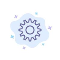 Cog Gear Setting Blue Icon on Abstract Cloud Background vector
