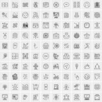 100 iconos de negocios para web y material impreso vector