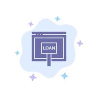 Credit Internet Loan Money Online Blue Icon on Abstract Cloud Background vector