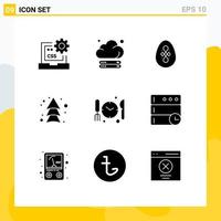 Universal Icon Symbols Group of 9 Modern Solid Glyphs of medical up technology arrows egg Editable Vector Design Elements
