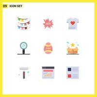 9 Thematic Vector Flat Colors and Editable Symbols of decoration learning gym laboratory education Editable Vector Design Elements