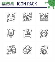 Simple Set of Covid19 Protection Blue 25 icon pack icon included recovery virus no search learning viral coronavirus 2019nov disease Vector Design Elements