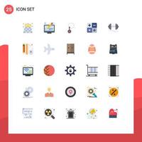 paquete de 25 signos y símbolos modernos de colores planos para medios de impresión web, como matemáticas de pantalla de pesas deportivas, cálculo de elementos de diseño de vectores editables