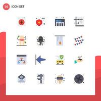 16 Universal Flat Color Signs Symbols of woman waist sound diet holy book Editable Pack of Creative Vector Design Elements