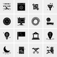 16 iconos de negocios universales vector ilustración de icono creativo para usar en proyectos relacionados con la web y dispositivos móviles