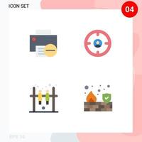 Mobile Interface Flat Icon Set of 4 Pictograms of computers hunter hardware finance game Editable Vector Design Elements