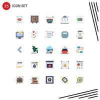 Modern Set of 25 Flat Colors Pictograph of toggle control food girdle belt Editable Vector Design Elements