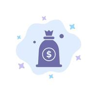 Dollar Money Bag Blue Icon on Abstract Cloud Background vector