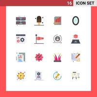 16 Universal Flat Color Signs Symbols of browser household business home appliances Editable Pack of Creative Vector Design Elements