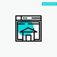 casa vender página de diseño web sitio web turquesa resaltar círculo punto vector icono