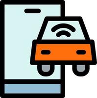 Connected Vehicle Vector Icon Design