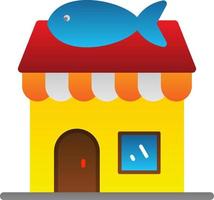 diseño de icono de vector de tienda de pescado