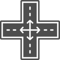 Four Way Intersection Vector Icon Design