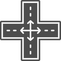 Four Way Intersection Vector Icon Design