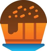 diseño de icono de vector de cupcake de chocolate