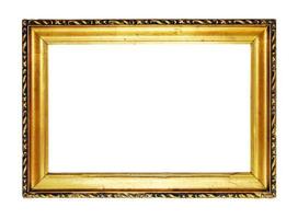 marco dorado sobre fondo blanco foto