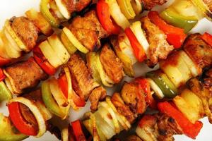 Chicken shashlik background photo