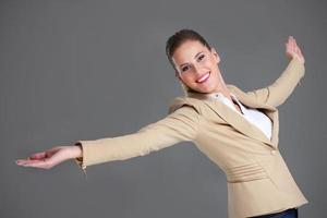 Cheerful businesswoman portrait photo