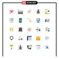 Universal Icon Symbols Group of 25 Modern Flat Colors of waste pollution radio gas knowledge Editable Vector Design Elements