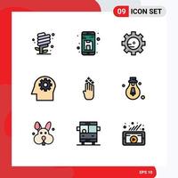 Set of 9 Modern UI Icons Symbols Signs for four mind storage mental chemistry Editable Vector Design Elements