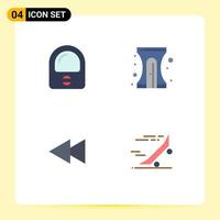 Flat Icon Pack of 4 Universal Symbols of astronaut reverse back to school sharpener fast Editable Vector Design Elements