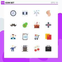 Mobile Interface Flat Color Set of 16 Pictograms of hipster fetus plane obstetrics pregnant Editable Pack of Creative Vector Design Elements