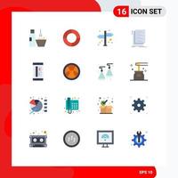 Modern Set of 16 Flat Colors and symbols such as card list direction files coding Editable Pack of Creative Vector Design Elements