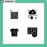 Stock Vector Icon Pack of 4 Line Signs and Symbols for cash kit cloud mouse shirt Editable Vector Design Elements