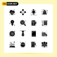 16 Creative Icons Modern Signs and Symbols of light study datum school learn Editable Vector Design Elements