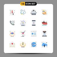 Universal Icon Symbols Group of 16 Modern Flat Colors of promote advertising financial paper type Editable Pack of Creative Vector Design Elements