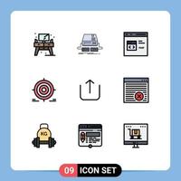 9 Creative Icons Modern Signs and Symbols of goal goal drive target development Editable Vector Design Elements