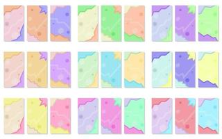 twenty seven sets of abstract pastel color background. simple, flat and colorful concept. use for wallpaper, backdrop, social media, poster, flyer, banner and copy space vector