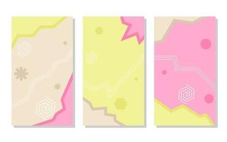 set of abstract pastel color background. yellow, soft brown and pink. simple, flat and colorful concept. use for wallpaper, backdrop, social media, poster, flyer, banner and copy space