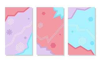 set of abstract pastel color background. red, soft purple and pastel blue. simple, flat and colorful concept. use for wallpaper, backdrop, social media, poster, flyer, banner and copy space vector