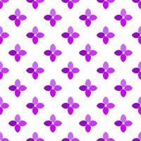 Seamless geometric repeating pattern of violet flower with four petals vector