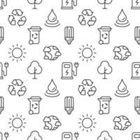 Seamless vector pattern of different elements related to ecology. Suitable for web sites, apps, covers, wrapping