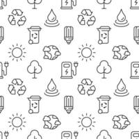 Seamless vector pattern of different elements related to ecology. Suitable for web sites, apps, covers, wrapping