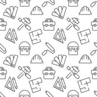 Pattern of measure tape, hammer, screwdriver, paint roller made of various line icons. Perfect for web sites, wrapping, printing on different covers vector