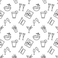 Pattern of wine, champaign, cocktail, whiskey made of various line icons. Perfect for web sites, wrapping, printing on different covers vector