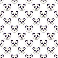 Seamless vector pattern of cartoon panda head for printing and wrapping