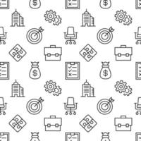 Pattern of gear, target, puzzles, contract, deal, money, dollar made of various line icons. Perfect for web sites, wrapping, printing on different covers vector